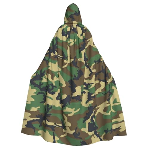 JBYJBX Grüner Militär-Camouflage-Umhang für Halloween, Karneval, Partys, Kapuzenumhang für Cosplay, Vampir-Kostüm von JBYJBX