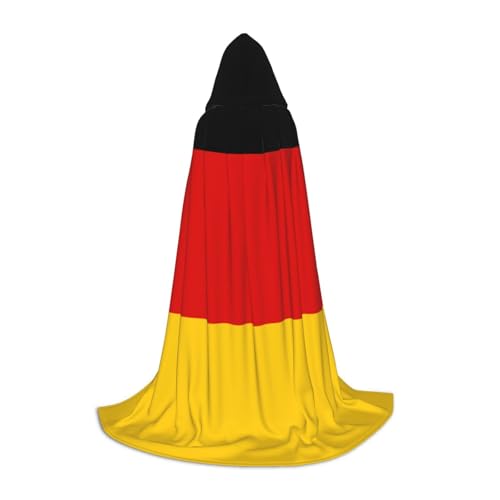 JBYJBX Halloween Kapuzen-Umhang mit Deutscher Flagge, 130/150/170 cm, Karneval, Hexenkostüm, Cosplay-Mottoparty von JBYJBX