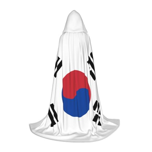 JBYJBX Halloween-Kapuzenumhang mit Flagge der Republik Korea, 130/150/170 cm, Karneval, Hexenkostüm, Cosplay, Mottoparty von JBYJBX