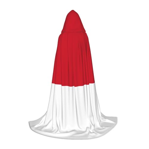 JBYJBX Halloween-Kapuzenumhang mit Flagge von Monaco, 130/150/170 cm, Karneval, Hexenkostüm, Cosplay, Mottoparty von JBYJBX