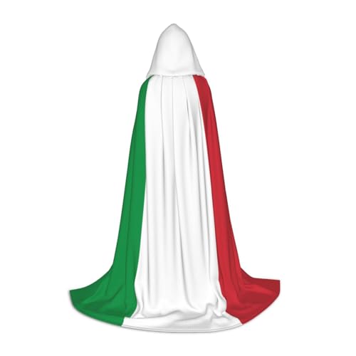 JBYJBX Halloween Kapuzenumhang mit italienischer Flagge, 130/150/170 cm, Karnevalskostüm, Cosplay-Themenparty von JBYJBX