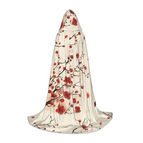 JBYJBX Japanischer Frühlings-Pflaumen-Blumendruck, Unisex, Kapuzenumhang, Halloween, Cosplay, Kostüm, Weihnachten, Karneval, Party, Umhang, Schwarz, Small JBYJBX Japanischer Frühlings-Pflaumen-Blumendruck, Unisex, Kapuzenumhang, Halloween, Cosplay, Kostüm, Weihnachten, Karneval, Party, Umhang, Schwarz, Small von JBYJBX