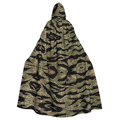 JBYJBX Kapuzenumhang mit Tigerstreifen, Camouflage-Druck, für Damen und Herren, Kapuzenumhang, Halloween, Karneval, Cosplay und Motto-Partys von JBYJBX