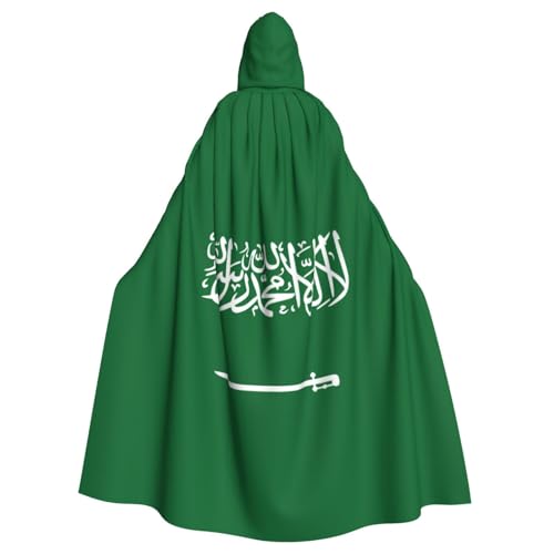 JBYJBX Kapuzenumhang mit saudi-arabischer Flagge für Damen und Herren, Kapuzenumhang, Halloween, Karneval, Cosplay und Motto-Partys von JBYJBX