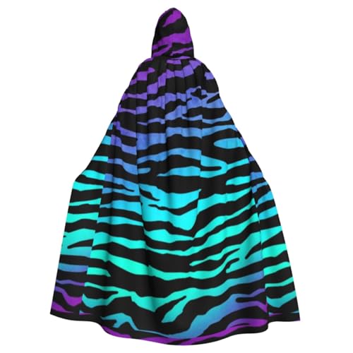 JBYJBX Lila Blau Grün Camouflage Zebra Streifen Druck Halloween Kapuzenumhang Karneval Partys Kapuzenumhang für Cosplay Vampir Kostüm von JBYJBX