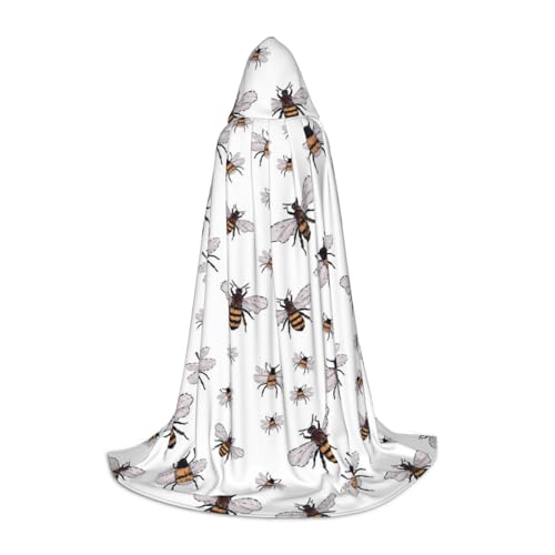 JBYJBX Lustiger Bienen-Druck, Unisex, Kapuzenumhang, Halloween, Cosplay, Kostüm, Weihnachten, Karneval, Party, Umhang JBYJBX Lustiger Bienen-Druck, Unisex, Kapuzenumhang, Halloween, Cosplay, Kostüm, Weihnachten, Karneval, Party, Umhang von JBYJBX