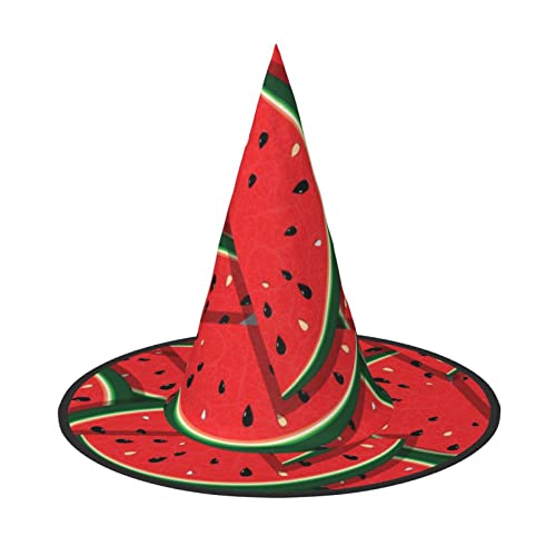 JBYJBX Roter Wassermelonen-Druck, Halloween-Hut, Kostüme, Hexenhut für Party und Cosplay, Hexenparty-Dekorationen von JBYJBX