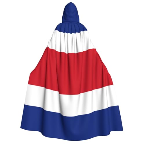 JBYJBX Umhang mit Kapuze, Motiv: Flagge von Costa Rica, 190 cm, Erwachsenenkostüm, Halloween, Cosplay, Karneval, Partys von JBYJBX