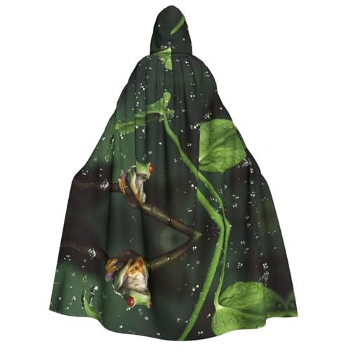 JBYJBX Umhang mit Kapuze, Motiv: Friedensbaum, Frosch, 190 cm, Erwachsenenkostüm, Halloween, Cosplay, Karneval, Partys von JBYJBX