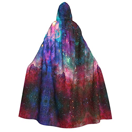 JBYJBX Umhang mit Kapuze, bunt, Galaxie-Druck, 190 cm, Erwachsenenkostüm, Halloween, Cosplay, Karneval, Partys von JBYJBX