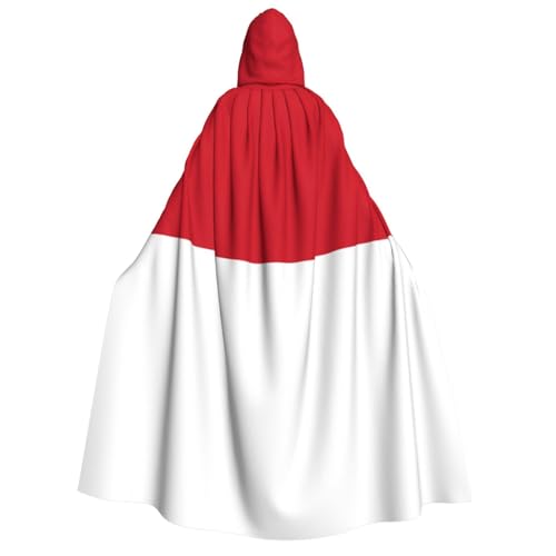 JBYJBX Umhang mit Kapuze in voller Länge, Motiv: Flagge von Monaco, 190 cm, Erwachsenenkostüm, Halloween, Cosplay, Karneval, Partys von JBYJBX