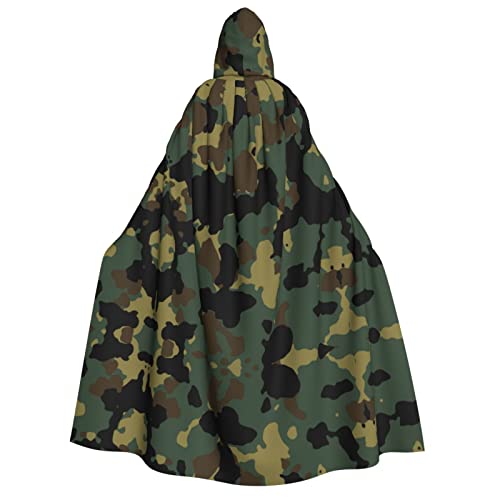 JBYJBX Umhang mit Kapuze und Camouflage-Muster, 190 cm, Erwachsenenkostüm, Halloween, Cosplay, Karneval, Partys von JBYJBX