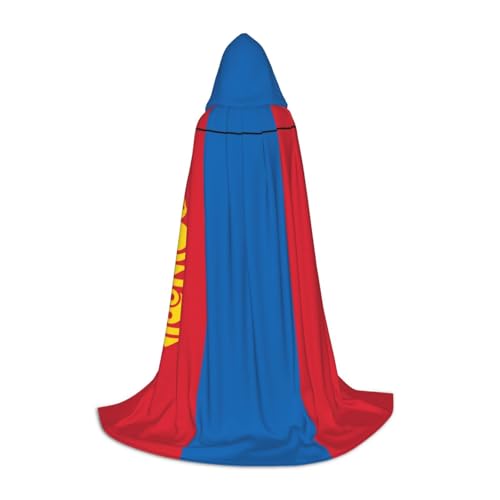 JBYJBX Umhang mit Kapuze und mongolischer Flagge, 130/150/170 cm, Karneval, Hexenkostüm, Cosplay, Mottoparty von JBYJBX