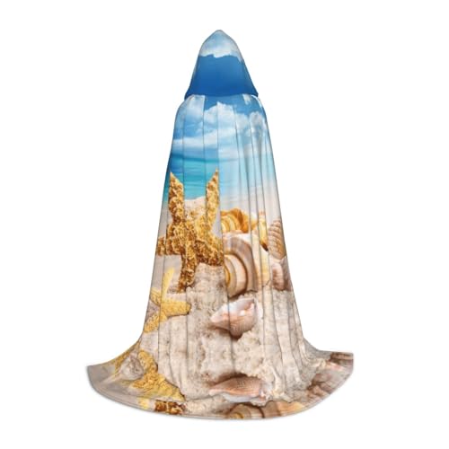 JBYJBX Umhang mit Seestern, Muschel, Ozean, Strand, Unisex, Kapuzenumhang, Halloween, Cosplay, Kostüm, Weihnachten, Karneval, Party, Umhang JBYJBX Umhang mit Seestern, Muschel, Ozean, Strand, Unisex, Kapuzenumhang, Halloween, Cosplay, Kostüm, Weihnachten, Karneval, Party, Umhang von JBYJBX