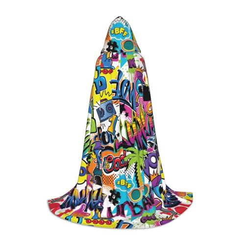 JBYJBX Umhang mit buntem Muster, Unisex, Kapuzenumhang, Halloween, Cosplay, Kostüm, Weihnachten, Karneval, Party, Umhang JBYJBX Umhang mit buntem Muster, Unisex, Kapuzenumhang, Halloween, Cosplay, Kostüm, Weihnachten, Karneval, Party, Umhang von JBYJBX