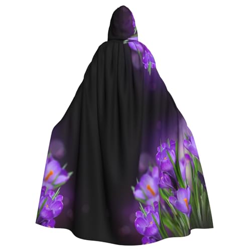 JBYJBX Umhang mit grünen Blättern und violetten Blumen für Halloween, Karneval, Partys, Kapuzenumhang für Cosplay, Vampir-Kostüm von JBYJBX