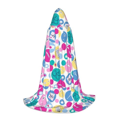 JBYJBX Umhang mit süßem Krankenschwesteraufdruck, Unisex, mit Kapuze, Halloween, Cosplay, Kostüm, Weihnachten, Karneval, Party, Umhang JBYJBX Umhang mit süßem Krankenschwesteraufdruck, Unisex, mit Kapuze, Halloween, Cosplay, Kostüm, Weihnachten, Karneval, Party, Umhang von JBYJBX