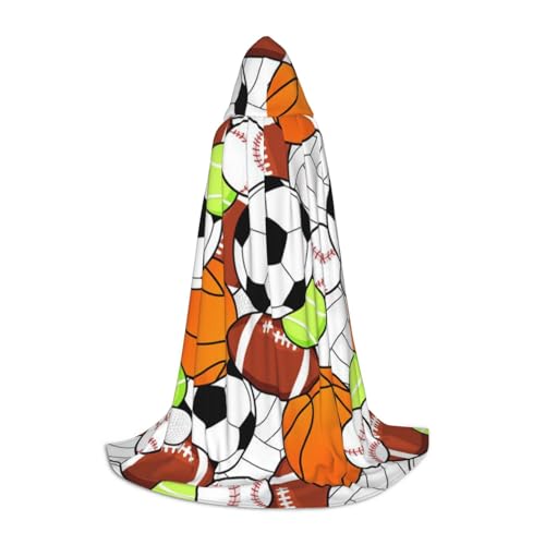 JBYJBX Unisex Kapuzenumhang mit Sportball-Druck, Halloween, Cosplay, Kostüm, Weihnachten, Karneval, Party, Umhang JBYJBX Unisex Kapuzenumhang mit Sportball-Druck, Halloween, Cosplay, Kostüm, Weihnachten, Karneval, Party, Umhang von JBYJBX
