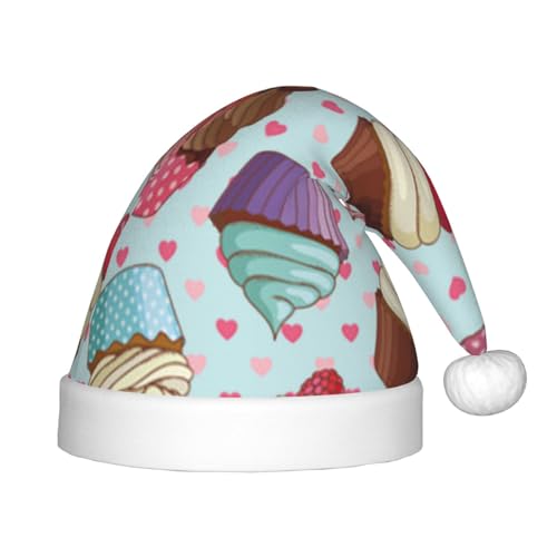 JBYJBX Weihnachtsmütze mit Cupcake-Motiv, Outdoor-Zubehör, Partys, Unisex, Urlaub, Kopfbedeckung und Geschenk von JBYJBX