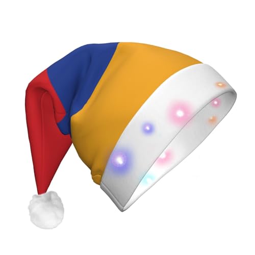 JBYJBX Weihnachtsmütze mit Flagge von Armenien, LED-Weihnachtsmütze für Erwachsene, Weihnachtsmütze mit Lichtern, Weihnachtszubehör von JBYJBX