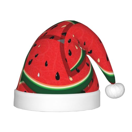 JBYJBX Weihnachtsmütze mit rotem Wassermelonen-Druck, für den Außenbereich, Weihnachtszubehör, Partys, Unisex, Urlaub, Kopfbedeckung und Geschenk von JBYJBX