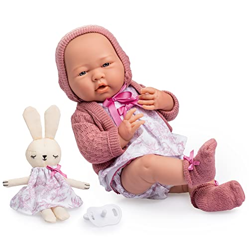 JC TOYS La Newborn Puppe für Neugeborene, 38 cm, aus weichem Vinyl, Kollektion Royal, Kleidung mit Zeichnung Toile de jouy, Schnuller und Plüsch, Mädchen, Rosa, entworfen in Spanien von Berenguer, 2 JC TOYS La Newborn Puppe für Neugeborene, 38 cm, aus weichem Vinyl, Kollektion Royal, Kleidung mit Zeichnung Toile de jouy, Schnuller und Plüsch, Mädchen, Rosa, entworfen in Spanien von Berenguer, 2 von JC Toys