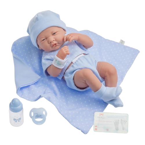 jc toys 18540 La Newborn Puppe Babypuppe, Blau, 38 cm von jc toys