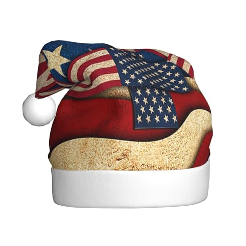 JCAKES Patriotische Flagge für Erwachsene, Weihnachtsmütze, Weihnachtsmannmütze, Urlaubsparty, Kopfbedeckung, normalerweise für Halloween, Weihnachten, Neujahrskostüm-Zubehör verwendet. von JCAKES