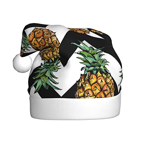 JCAKES Sommer-Ananas-Weihnachtsmütze für Erwachsene, Weihnachtsmannmütze, Urlaubsparty-Kopfbedeckung, normalerweise für Halloween, Weihnachten, Neujahrskostüm-Zubehör. von JCAKES