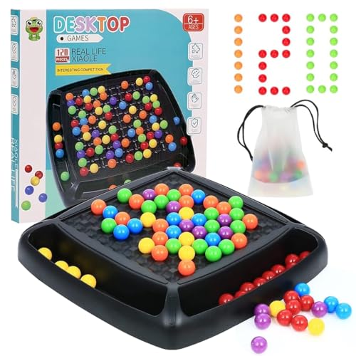 Intellektuelles Schachbrett, Elimination Brettspiel, mit 120 PCS Rainbow Ball, Bead Elimination Brettspiel, Rainbow Ball Brettspiel,Dual Duell intellektuelles Schachbrett für Erwachsene Kinder von JCOTCL