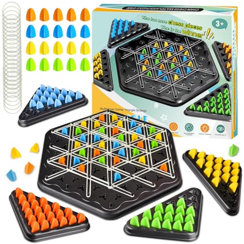 JCOTCL Triggle Game, Dreieck Spiel, Dreiecksschach, Triggle Brettspiel, Chain Triangle Game, Ketten Dreieck Spiel, Strategie-Steckbrettspiel für Familienfeiern mit Kindern und Erwachsenen von JCOTCL