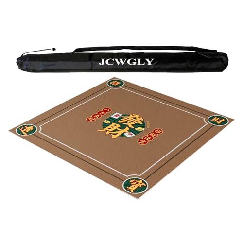 Braune Quadratische Mahjong-Matte Für Den Tisch, Tischdecke Für Familientreffen, Rutschfeste Und Geräuschreduzierende Spielmatte Für Poker, Karten- Und Brettspiele(Brown 4,100x100 cm/39.37x39.37 in) von JCWGLY