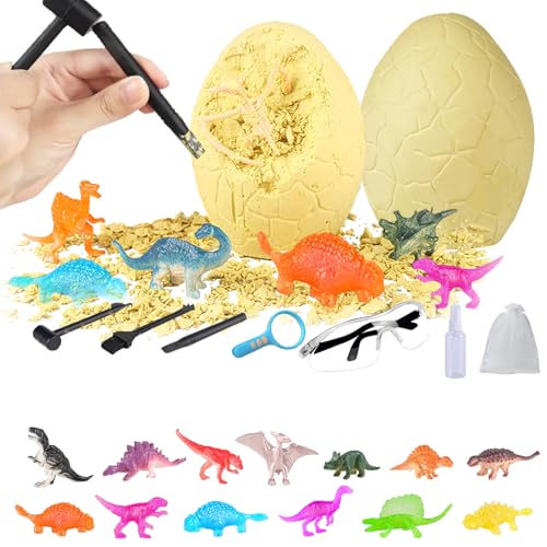 JDBlissful Dino Eier zum Ausgraben, Dino Ausgrabungsset für Kinder ab 4 5 6 7 8 9 10 Jahre, Dinosaurier Egg Toy Ausgraben für Kindergeburtstag Gastgeschenke Kinder Archäologie Spiele von JDBlissful