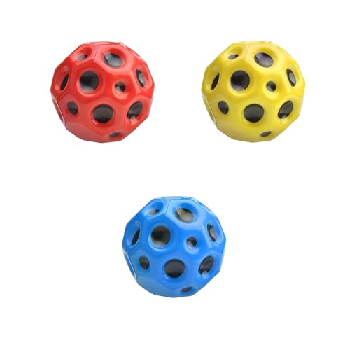 JDCMEI Astro Jump Ball, 3 Stück Planeten Hüpfbälle Space Ball Moon Ball Springende Bälle Super Hohe Sprungkraft Sprungball Mini Bouncing Ball Toy Lightweight Foam Balls für Kinder Party Geschenk von JDCMEI