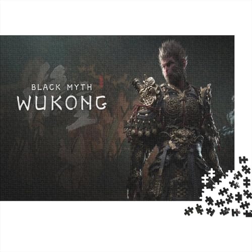 ‌Black Myth Wukong Fortgeschrittene Puzzles 300 Teile Familien-Puzzlespiel erschüttern Lord Herausforderung Geeignet Für Erwachsene Farbe Puzzle Geschenk 300pcs (40x28cm) von JDDEISKKE