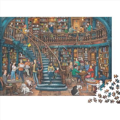 Bookshops Puzzle 1000 Teile Für Erwachsene Crowded Stress Abbauen Geeignet Für Erwachsene Farbe Puzzle Geschenk 1000pcs (75x50cm) von JDDEISKKE