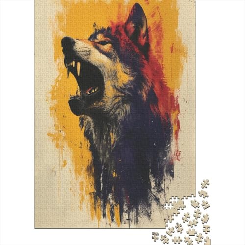 Bunter Wolf Puzzlespiel 1000 Teile Puzzle Für Erwachsene Und Kinder Ab 14 Jahren, Puzzle Erwachsenen Puzzlespi Puzzel 1000pcs (75x50cm) von JDDEISKKE