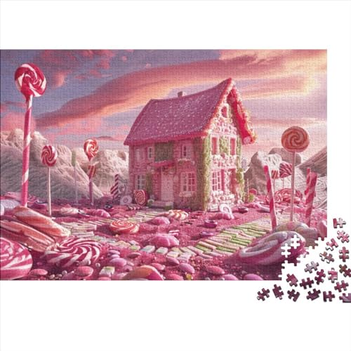 Candy House Fortgeschrittene Puzzles 300 Teile Familien-Puzzlespiel Sweet Herausforderung Geeignet Für Erwachsene Farbe Puzzle Einzigartige Geschenke 300pcs (40x28cm) von JDDEISKKE