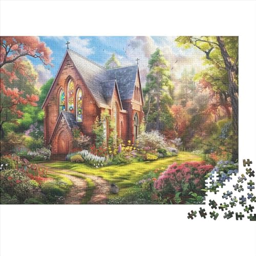 Churches Puzzle 300 Teile Familien-Puzzlespiel Beautiful Herausforderung Geeignet Für Erwachsene Farbe Puzzle Einzigartige Geschenke 300pcs (40x28cm) von JDDEISKKE