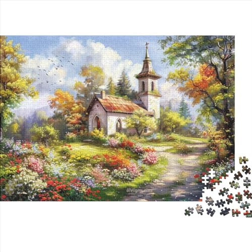 Churches Puzzle 300 Teile Für Erwachsene Beautiful Herausforderung Geeignet Für Erwachsene Farbe Puzzle Geschenk 300pcs (40x28cm) von JDDEISKKE