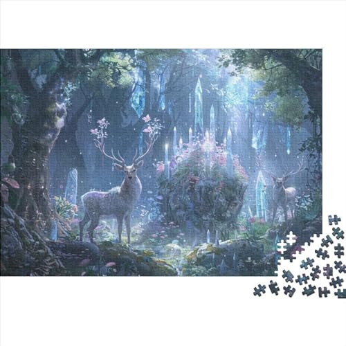 Deer Fortgeschrittene Puzzles 300 Teile Familien-Puzzlespiel Beautiful Stress Abbauen Geeignet Für Erwachsene Farbe Puzzle Einzigartige Geschenke 300pcs (40x28cm) von JDDEISKKE