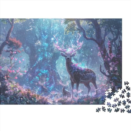 Deer Puzzle 300 Teile Für Erwachsene Beautiful Herausforderung Geeignet Für Erwachsene Farbe Puzzle Geschenk 300pcs (40x28cm) von JDDEISKKE