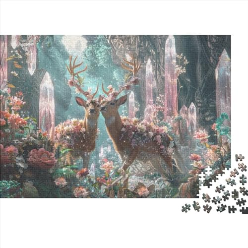 Deer Puzzle 300 Teile Für Erwachsene Beautiful Stress Abbauen Geeignet Für Erwachsene Farbe Puzzle Geschenk 300pcs (40x28cm) von JDDEISKKE