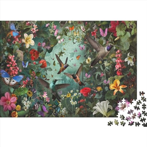 Flower and Butterfly Fortgeschrittene Puzzles 300 Teile Familien-Puzzlespiel Beautiful Herausforderung Geeignet Für Erwachsene Farbe Puzzle Einzigartige Geschenke 300pcs (40x28cm) von JDDEISKKE