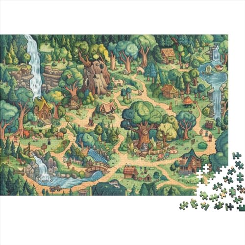 Map Fortgeschrittene Puzzles 300 Teile Familien-Puzzlespiel Cartoon-Style Stress Abbauen Geeignet Für Erwachsene Farbe Puzzle Souvenirs 300pcs (40x28cm) von JDDEISKKE