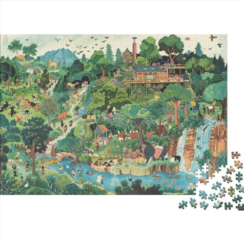 Map Puzzle 300 Teile Für Erwachsene Cartoon-Style Herausforderung Geeignet Für Erwachsene Farbe Puzzle Souvenirs 300pcs (40x28cm) von JDDEISKKE