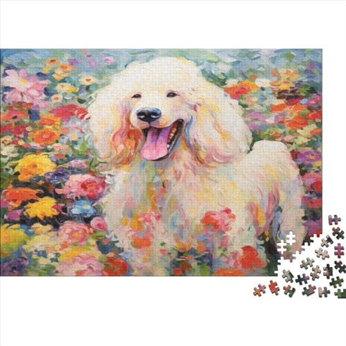 Oil Painting Dog Holzpuzzle 300 Teile Puzzlespiel Mit Poster Art Style Animals Herausforderung Geeignet Für Erwachsene Farbe Puzzle Geschenk 300pcs (40x28cm) von JDDEISKKE