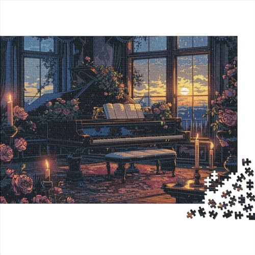 Piano Puzzle 1000 Teile Puzzlespiel Mit Poster Art Style Stress Abbauen Geeignet Für Erwachsene Farbe Puzzle Einzigartige Geschenke 1000pcs (75x50cm) von JDDEISKKE