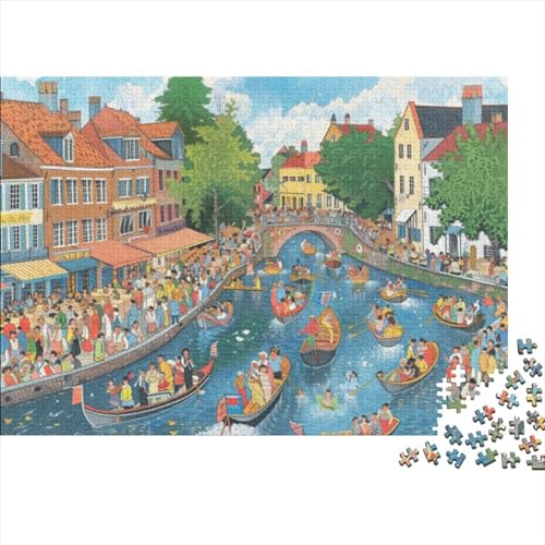 Riverside Puzzle 300 Teile Für Erwachsene Buildings Herausforderung Geeignet Für Erwachsene Farbe Puzzle Einzigartige Geschenke 300pcs (40x28cm) von JDDEISKKE