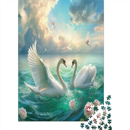 Schwan Puzzle 1000 Teile Für Erwachsene Und Kinder Ab 14 Jahrenfür Stressabbauer Puzzlespiel Erwachsenen Puzzlespiel Puzzel 1000pcs (75x50cm) von JDDEISKKE